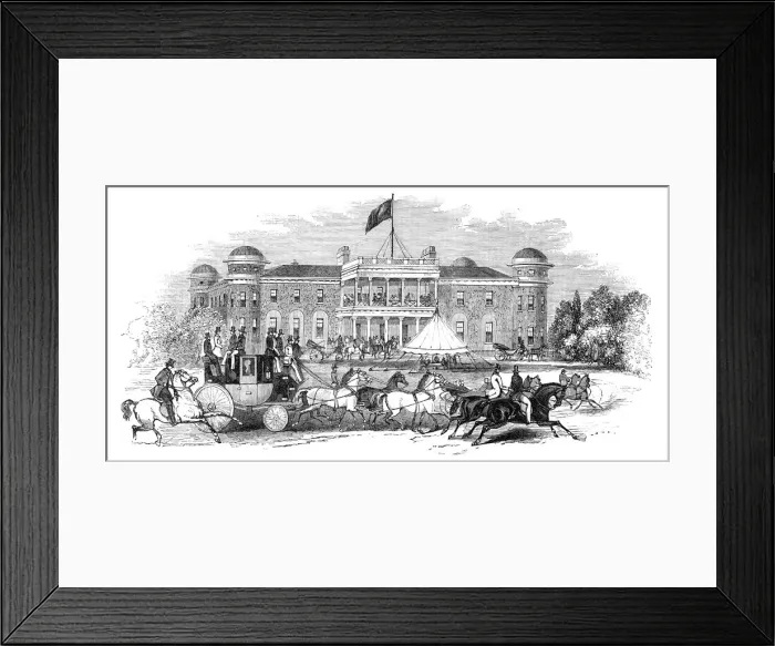 Framed Print : Goodwood House - scene in the park, 1844. Creator: Unknown