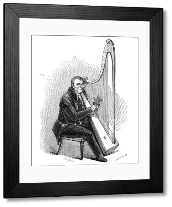 Framed Print : Mr. Roberts, the Welsh Harper, 1844. Creator: Unknown Framed Print : Mr. Roberts, the Welsh Harper, 1844. Creator: Unknown