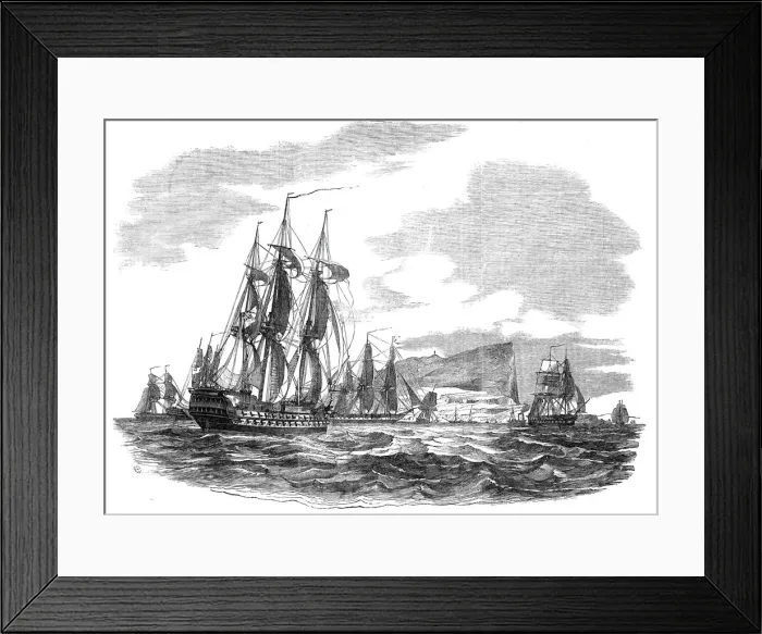 Framed Print : The British Fleet off Gibraltar, 1844. Creator: Unknown Framed Print : The British Fleet off Gibraltar, 1844. Creator: Unknown