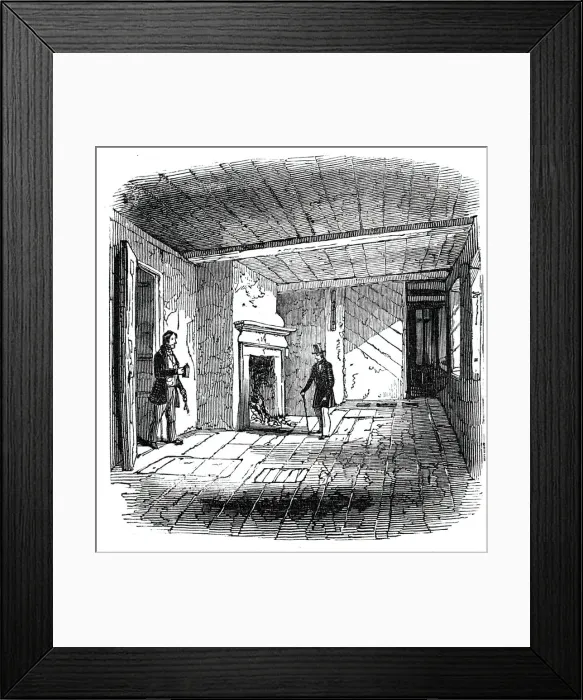 Framed Print : Interior of the old house, 1844. Creator: Unknown Framed Print : Interior of the old house, 1844. Creator: Unknown