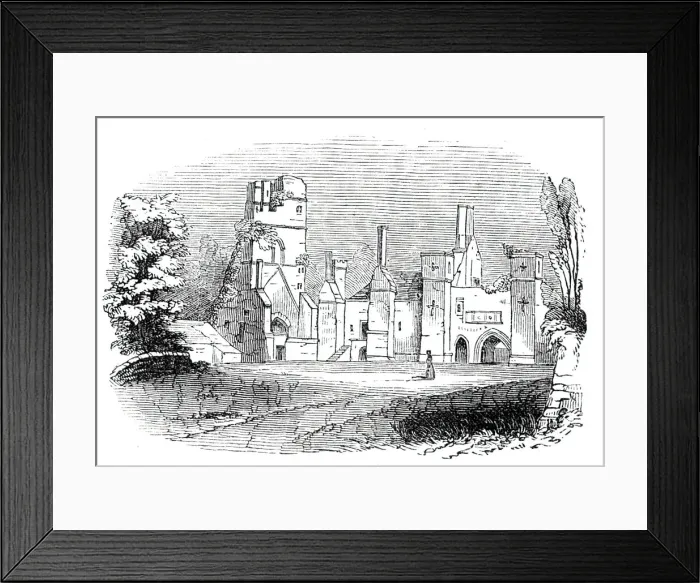 Framed Print : South Winfield manor house, 1844. Creator: Unknown Framed Print : South Winfield manor house, 1844. Creator: Unknown