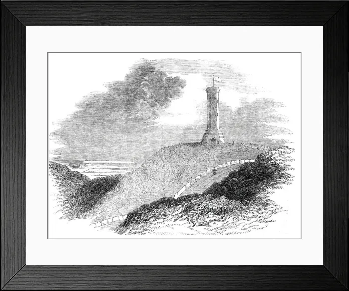 Framed Print : Monument to Admiral Sir Thomas Hardy, on Blagdon Hill, 1844. Creator: Unknown Framed Print : Monument to Admiral Sir Thomas Hardy, on Blagdon Hill, 1844. Creator: Unknown
