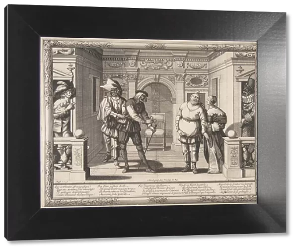 Actors at the Hotel de Bourgogne, ca. 1633-34. Creator: Abraham Bosse