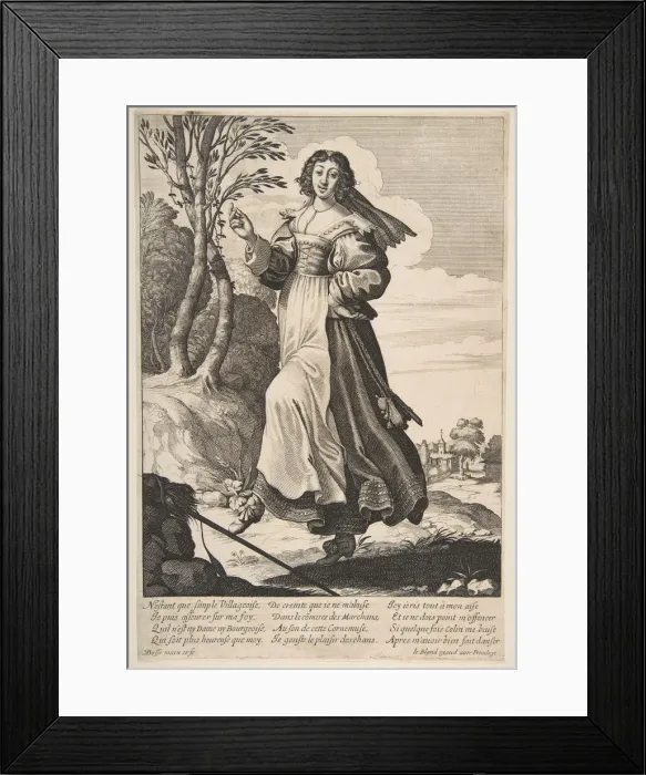 Framed Print : Village Girl Dancing, 1626-28. Creator: Abraham Bosse Framed Print : Village Girl Dancing, 1626-28. Creator: Abraham Bosse