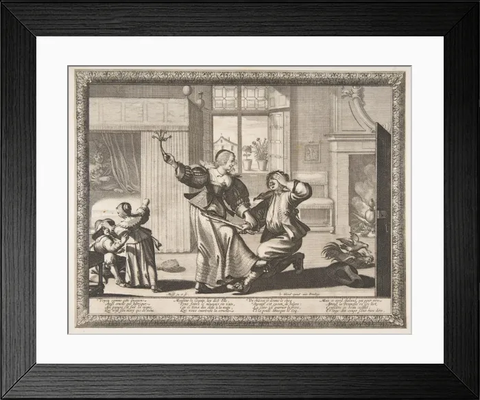 Framed Print : Husband-Beater, ca. 1633. Creator: Abraham Bosse Framed Print : Husband-Beater, ca. 1633. Creator: Abraham Bosse