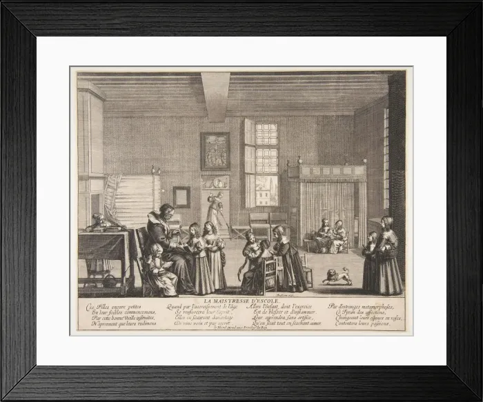 Framed Print : The School Mistress, ca. 1638. Creator: Abraham Bosse Framed Print : The School Mistress, ca. 1638. Creator: Abraham Bosse