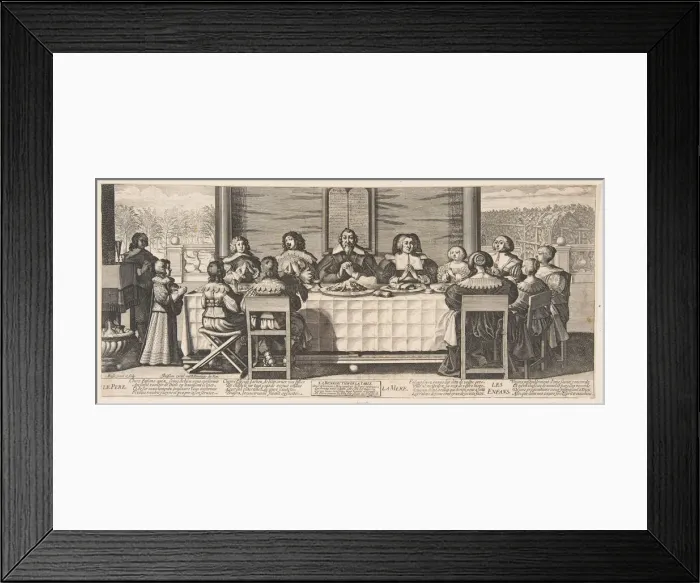 Framed Print : The Benediction at Table, ca. 1635. Creator: Abraham Bosse Framed Print : The Benediction at Table, ca. 1635. Creator: Abraham Bosse