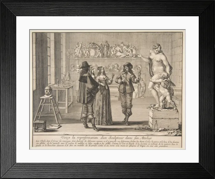 Framed Print : The Sculptor, 1642. Creator: Abraham Bosse Framed Print : The Sculptor, 1642. Creator: Abraham Bosse