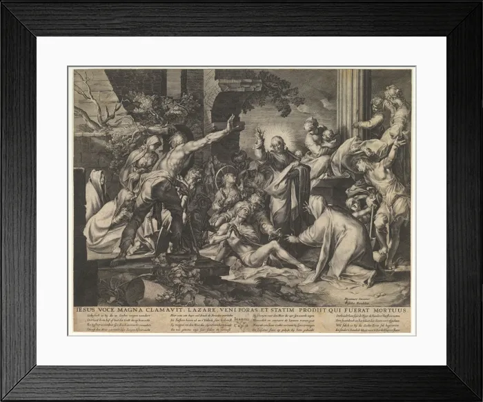 Framed Print : Raising of Lazarus (Reverse Copy). n. d. Creator: Vischer Framed Print : Raising of Lazarus (Reverse Copy). n. d. Creator: Vischer