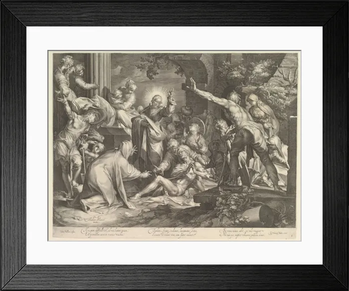 Framed Print : Raising of Lazarus, ca. 1600. Creator: Abraham Bloemaert Framed Print : Raising of Lazarus, ca. 1600. Creator: Abraham Bloemaert