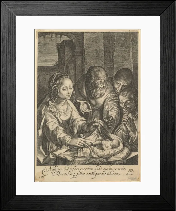 Framed Print : The Adoration of the Shepherds, after 1650. Creator: Abraham Blooteling Framed Print : The Adoration of the Shepherds, after 1650. Creator: Abraham Blooteling