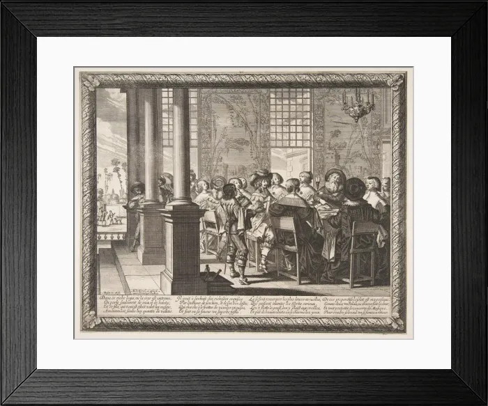 Framed Print : The Banquet for the Return of the Prodigal Son, ca. 1636. Creator: Abraham Bosse Framed Print : The Banquet for the Return of the Prodigal Son, ca. 1636. Creator: Abraham Bosse