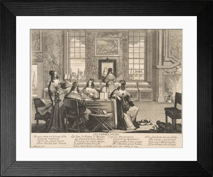 Framed Print : The Foolish Virgins Conversing, ca. 1635. Creator: Abraham Bosse Framed Print : The Foolish Virgins Conversing, ca. 1635. Creator: Abraham Bosse