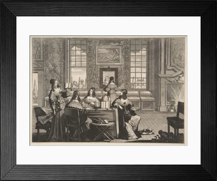 Framed Print : The Foolish Virgins Conversing, ca. 1635. Creator: Abraham Bosse Framed Print : The Foolish Virgins Conversing, ca. 1635. Creator: Abraham Bosse
