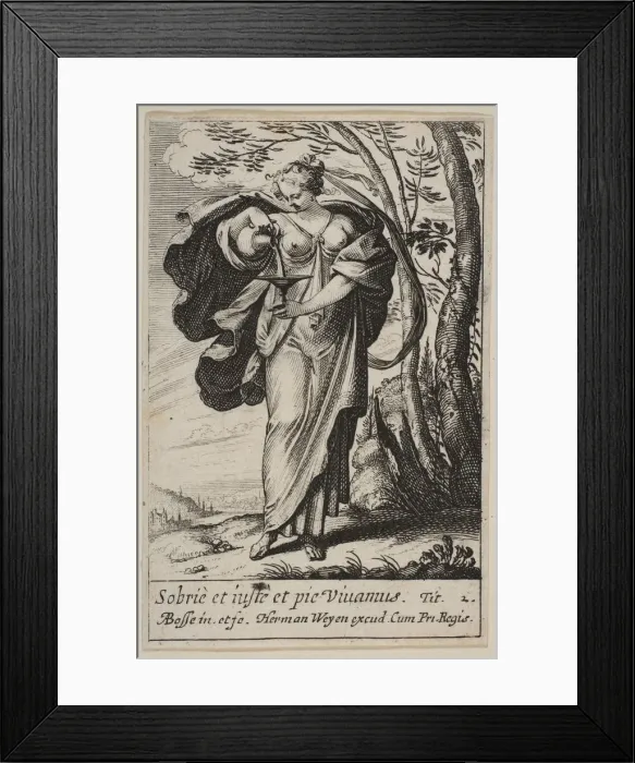 Framed Print : Temperance, 1636. Creator: Abraham Bosse Framed Print : Temperance, 1636. Creator: Abraham Bosse