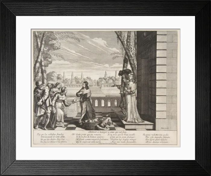 Framed Print : Feeding the Hungry, 1635. Creator: Abraham Bosse Framed Print : Feeding the Hungry, 1635. Creator: Abraham Bosse