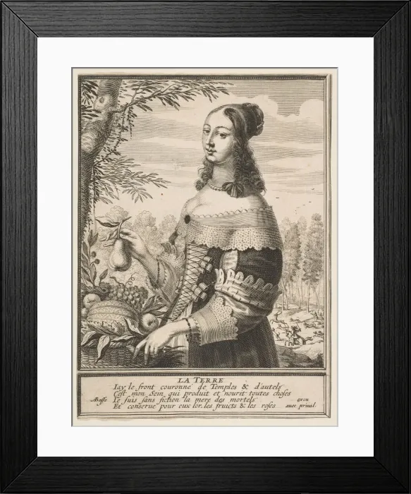 Framed Print : Earth, 1630. Creator: Abraham Bosse Framed Print : Earth, 1630. Creator: Abraham Bosse