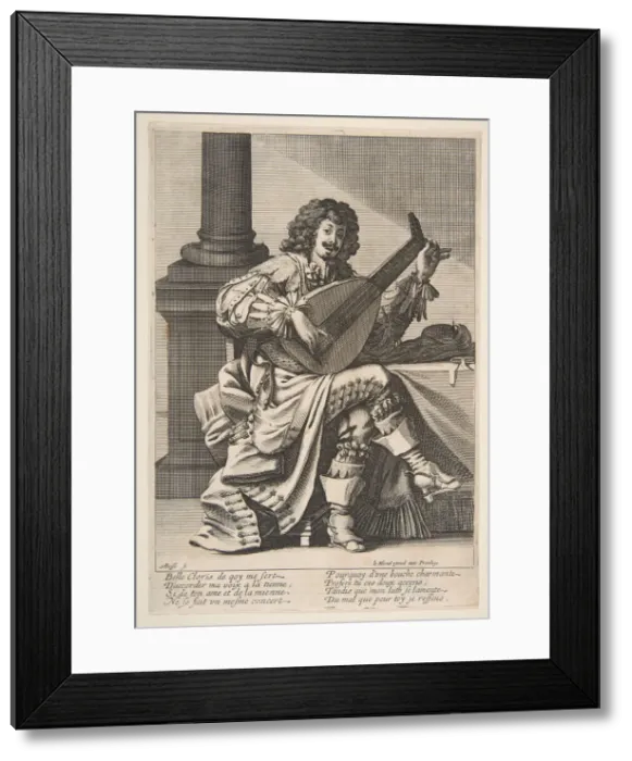 Framed Print : Man Singing and Playing a Lute, mid to late 17th century. Creator: Abraham Bosse Framed Print : Man Singing and Playing a Lute, mid to late 17th century. Creator: Abraham Bosse