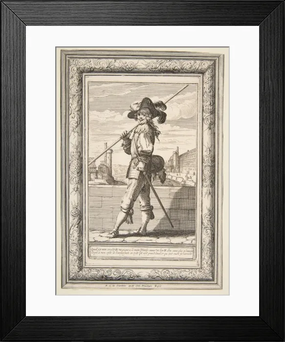 Framed Print : A Pikeman, 1632. Creator: Abraham Bosse Framed Print : A Pikeman, 1632. Creator: Abraham Bosse