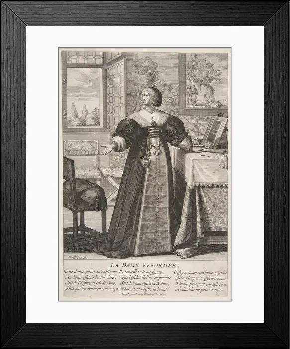 Framed Print : The Reformed Woman, mid to late 17th century. Creator: Abraham Bosse Framed Print : The Reformed Woman, mid to late 17th century. Creator: Abraham Bosse