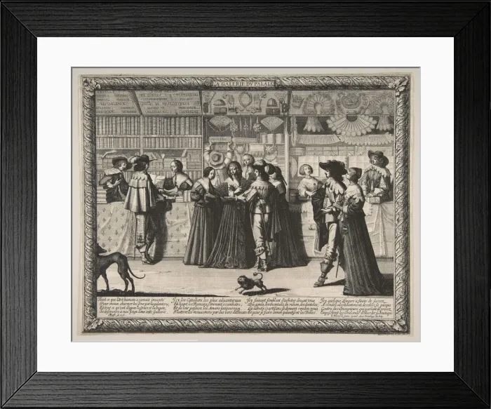 Framed Print : The Gallery of the Palace of Justice, ca. 1638. Creator: Abraham Bosse