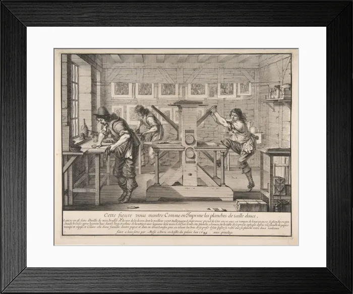 Framed Print : The Intaglio Printers, 1642. Creator: Abraham Bosse Framed Print : The Intaglio Printers, 1642. Creator: Abraham Bosse