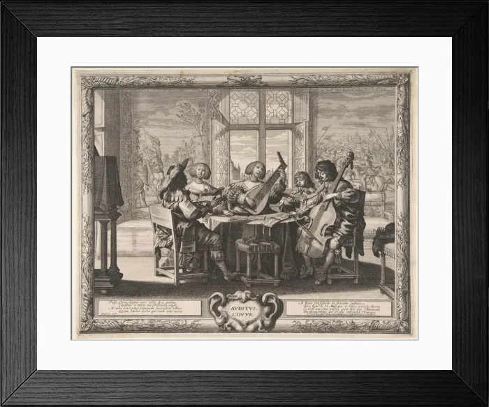 Framed Print : Hearing, ca. 1638. Creator: Abraham Bosse Framed Print : Hearing, ca. 1638. Creator: Abraham Bosse