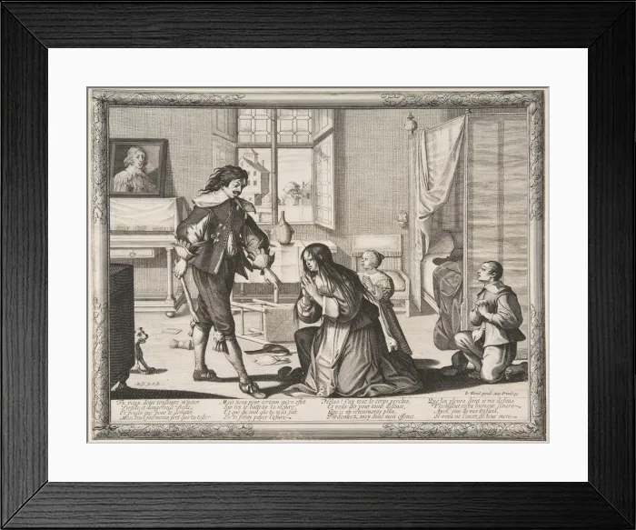 Framed Print : The Wife-Beater, ca. 1633. Creator: Abraham Bosse Framed Print : The Wife-Beater, ca. 1633. Creator: Abraham Bosse