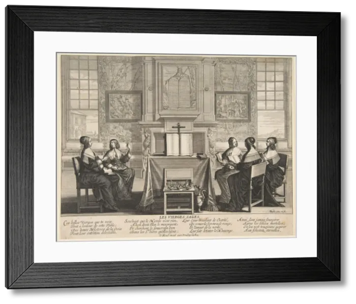 Framed Print : The Wise Virgins Conversing, ca. 1635. Creator: Abraham Bosse Framed Print : The Wise Virgins Conversing, ca. 1635. Creator: Abraham Bosse