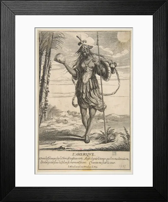 Framed Print : America (L Amerique). Creator: Abraham Bosse Framed Print : America (L Amerique). Creator: Abraham Bosse