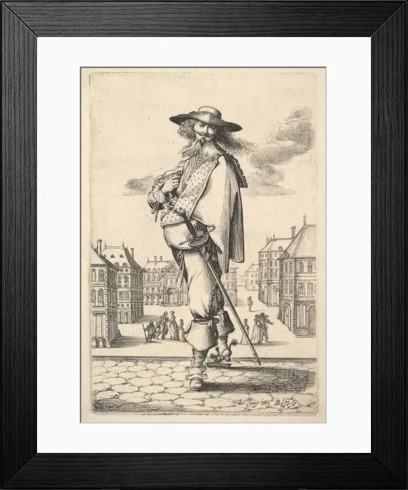 Framed Print : A gentleman, turned three-quarters to the left, wearing a hat and boots with spurs Framed Print : A gentleman, turned three-quarters to the left, wearing a hat and boots with spurs