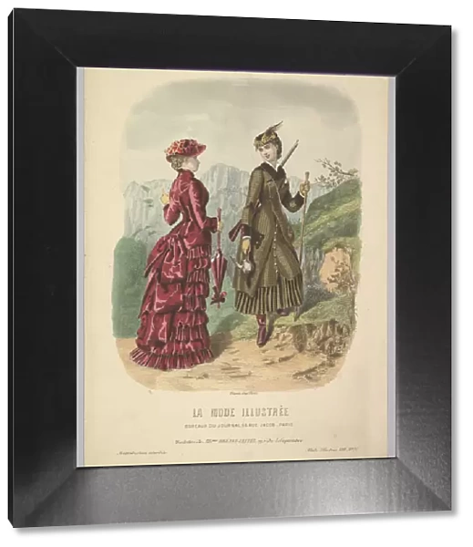 A Lady in a Hunting Costume with a Lady in Walking Costume on a Mountain Path from La