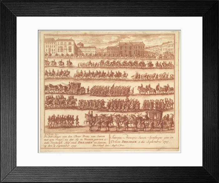 Framed Print : Entry of the Prince of Saxony with his Wife into Dresden on September 2, 1719, af... ca Framed Print : Entry of the Prince of Saxony with his Wife into Dresden on September 2, 1719, af... ca