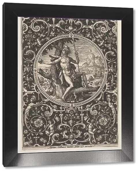 Paris in a Decorative Frame with Grotesques, ca. 1580-1600. Creator: Adriaen Collaert