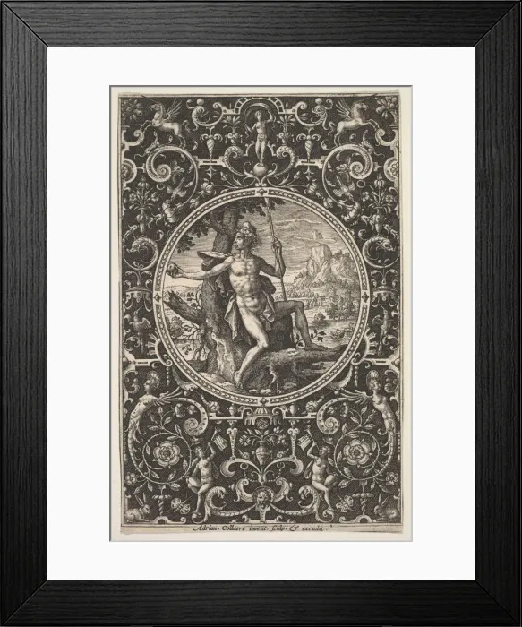 Framed Print : Paris in a Decorative Frame with Grotesques, ca. 1580-1600. Creator: Adriaen Collaert Framed Print : Paris in a Decorative Frame with Grotesques, ca. 1580-1600. Creator: Adriaen Collaert