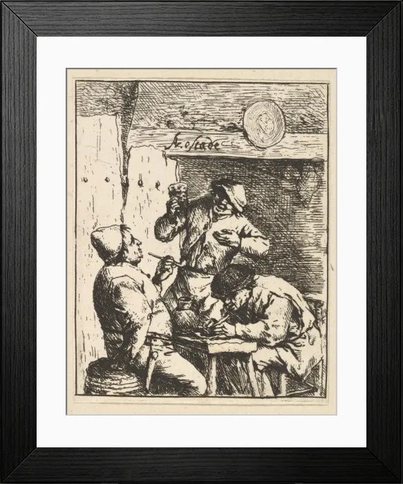 Framed Print : Singer Standing Between Two Smokers, 1610-85. Creator: Adriaen van Ostade Framed Print : Singer Standing Between Two Smokers, 1610-85. Creator: Adriaen van Ostade