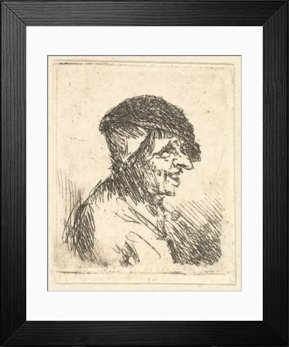 Framed Print : Head of Peasant, 17th century. Creator: Adriaen van Ostade Framed Print : Head of Peasant, 17th century. Creator: Adriaen van Ostade