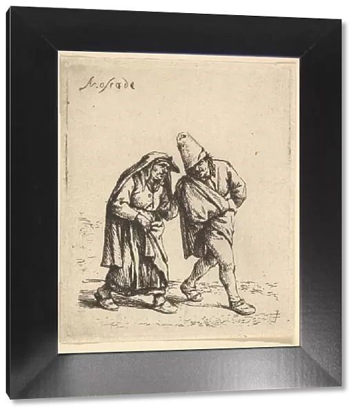 Man and Woman Walking, 1610-85. Creator: Adriaen van Ostade