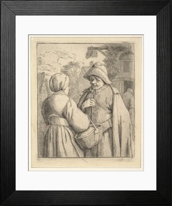 Framed Print : Conversation in the Street, 1610-85. Creator: Unknown Framed Print : Conversation in the Street, 1610-85. Creator: Unknown