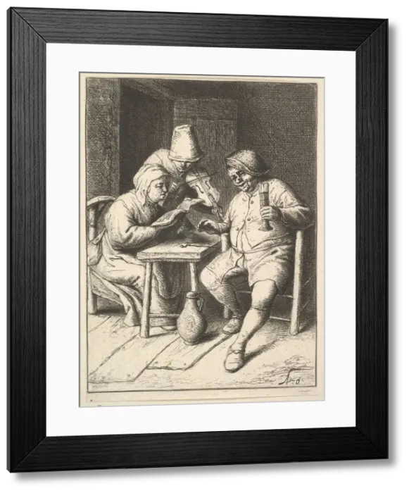 Framed Print : Singing Couple and Violin, 1610-85. Creator: Adriaen van Ostade
