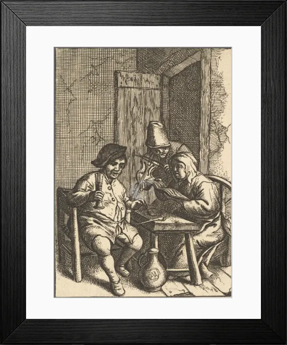 Framed Print : Singing Couple and Violin, 1610-85. Creator: Unknown Framed Print : Singing Couple and Violin, 1610-85. Creator: Unknown