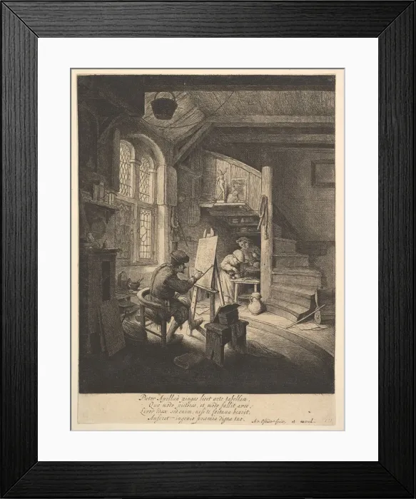 Framed Print : The Painter, 1610-85. Creator: Adriaen van Ostade Framed Print : The Painter, 1610-85. Creator: Adriaen van Ostade