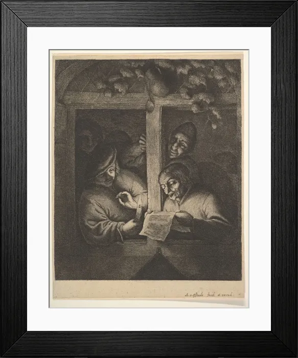 Framed Print : Singers at the Window, 1610-85. Creator: Adriaen van Ostade Framed Print : Singers at the Window, 1610-85. Creator: Adriaen van Ostade