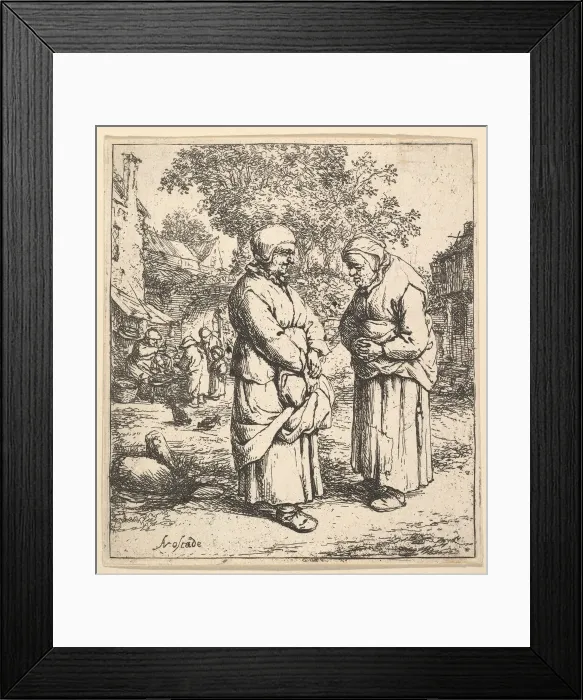 Framed Print : Two Gossips, 1610-85. Creator: Adriaen van Ostade Framed Print : Two Gossips, 1610-85. Creator: Adriaen van Ostade