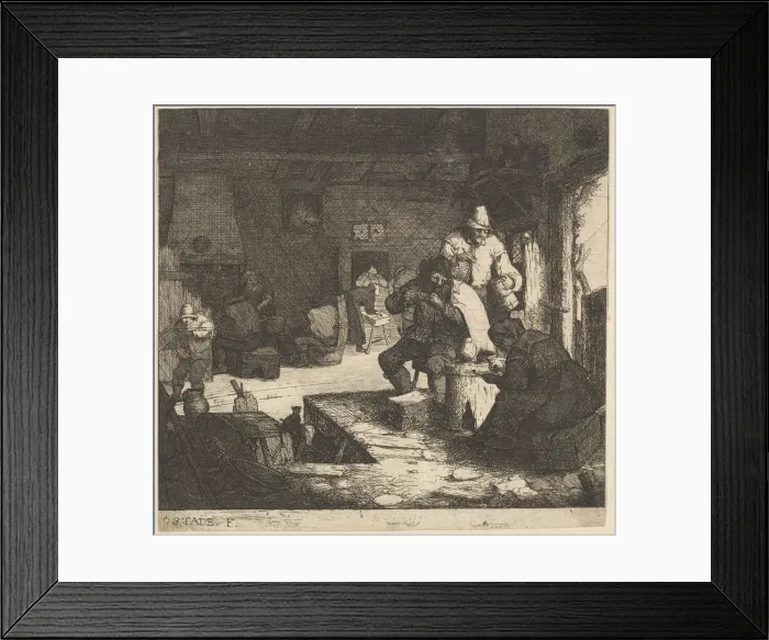 Framed Print : Smokers at the Inn, 1610-85. Creator: Adriaen van Ostade Framed Print : Smokers at the Inn, 1610-85. Creator: Adriaen van Ostade