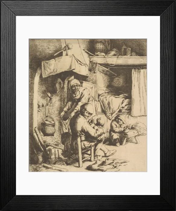 Framed Print : Father Feeding Child, 1610-85. Creator: Unknown Framed Print : Father Feeding Child, 1610-85. Creator: Unknown