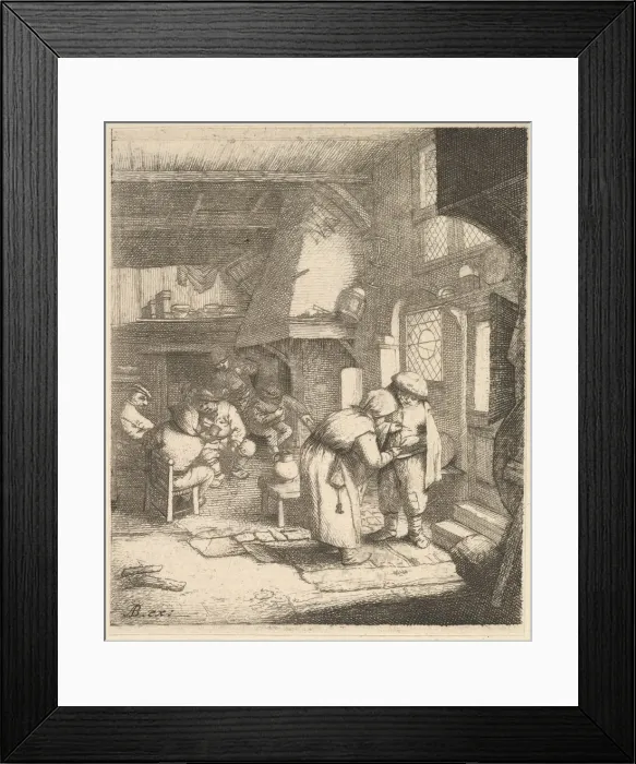 Framed Print : Peasant Paying his Bill, 1610-85. Creator: Unknown Framed Print : Peasant Paying his Bill, 1610-85. Creator: Unknown