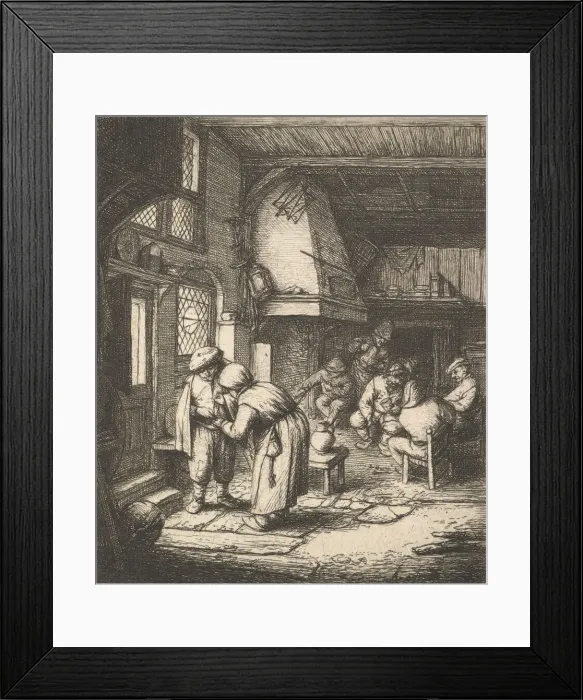Framed Print : Peasant Paying his Bill, 1610-85. Creator: Adriaen van Ostade