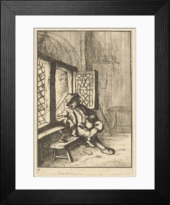 Framed Print : Man Sitting by a Window (copy), 1610-85. Creator: Unknown Framed Print : Man Sitting by a Window (copy), 1610-85. Creator: Unknown