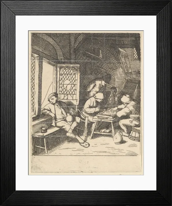 Framed Print : Tric Trac Players, 1610-85. Creator: Unknown Framed Print : Tric Trac Players, 1610-85. Creator: Unknown